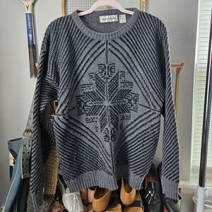 VTG Michael Gerald snowflake Sweater gray wool bill Cosby